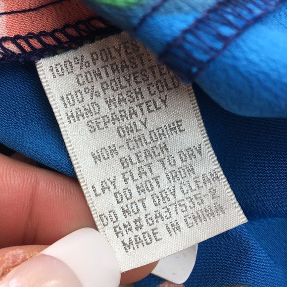 Just Ginger navy coral floral midi dress w pockets - Picture 6 of 8